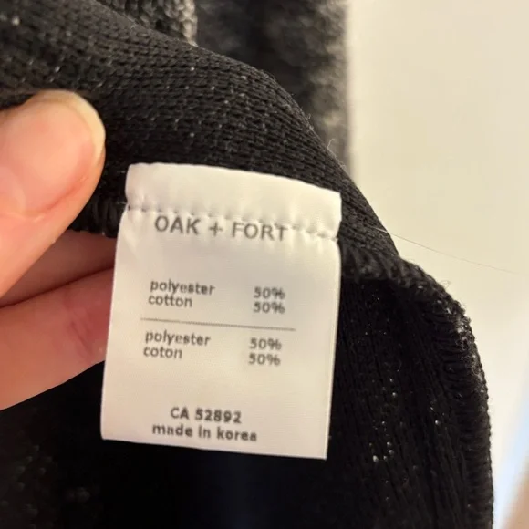 Oak + FORT Buttoned Cardigan Blazer, Heathered Grey Black, Size M oversized. - Picture 5 of 7